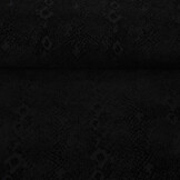 Tricot flock Slangenprint Zwart