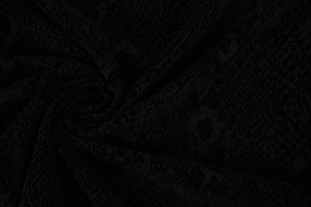 Tricot flock Snakeprint Black