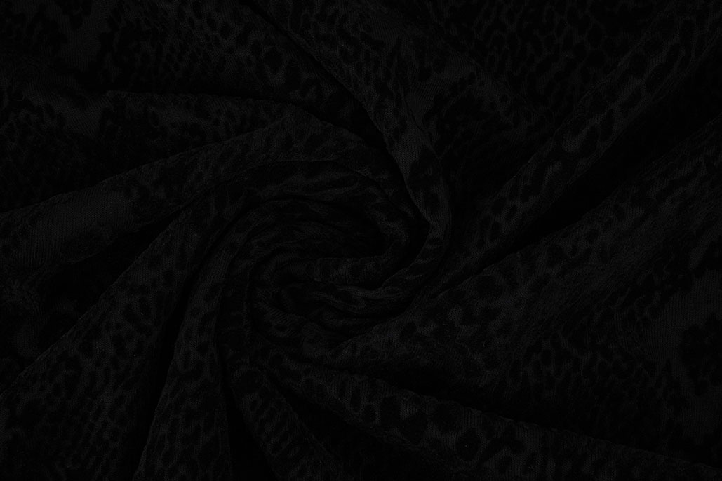 Tricot flock Snakeprint Black