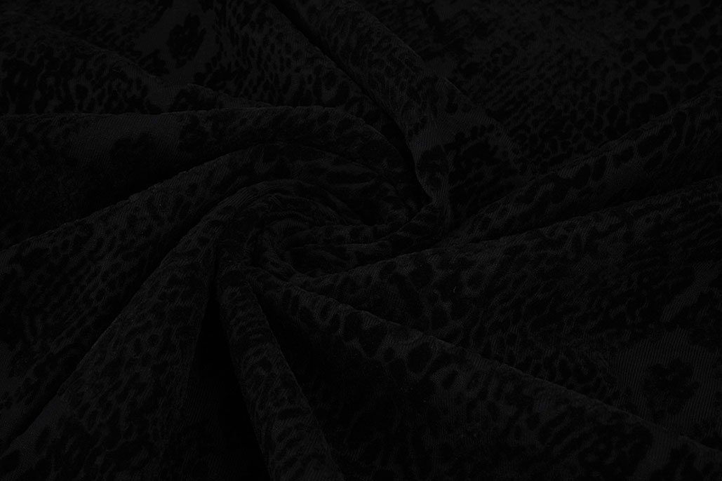 Tricot flock Snakeprint Black