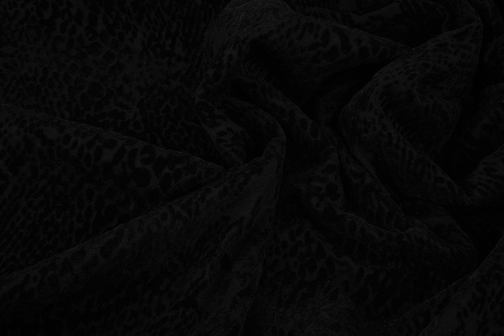 Tricot flock Snakeprint Black