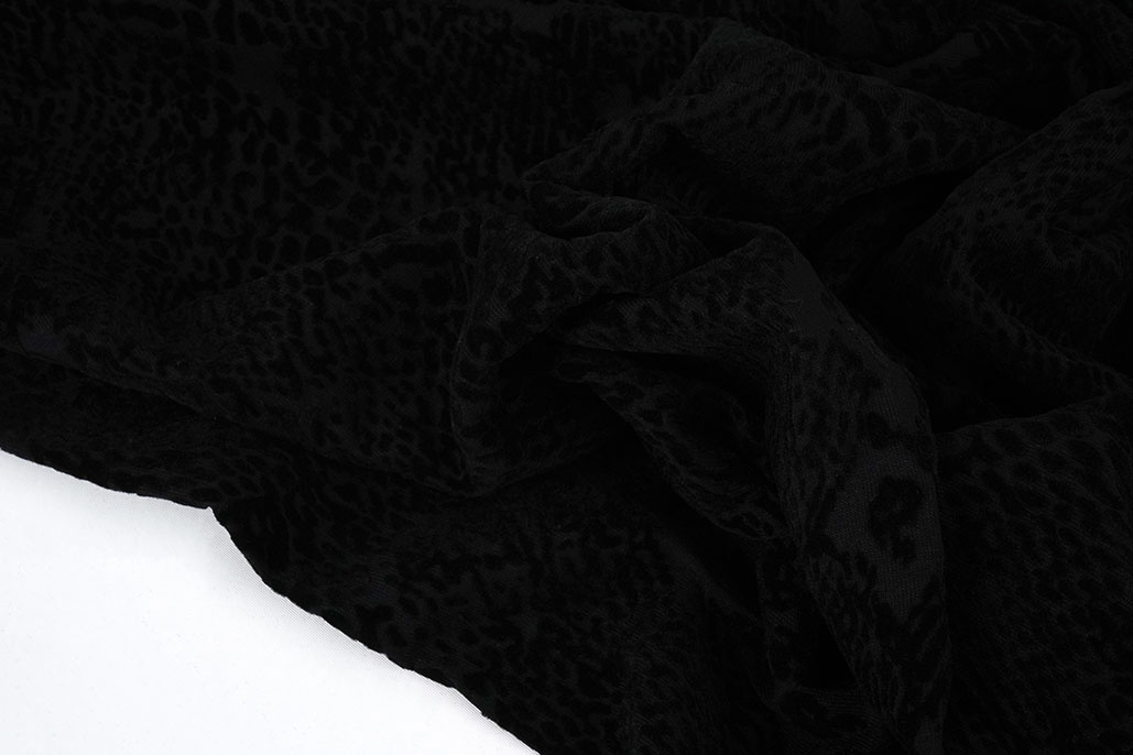 Tricot flock Snakeprint Black