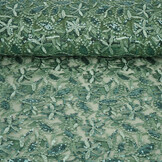 Mesh Embroidered Sequins Naomi Old Green