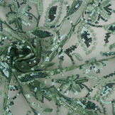 Mesh Geborduurd Pailletten Naomi Oud Groen