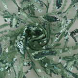 Netz Bestickt Pailletten Naomi Alt Grün