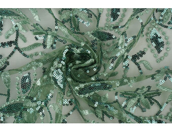 Netz Bestickt Pailletten Naomi Alt Grün