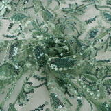 Mesh Geborduurd Pailletten Naomi Oud Groen