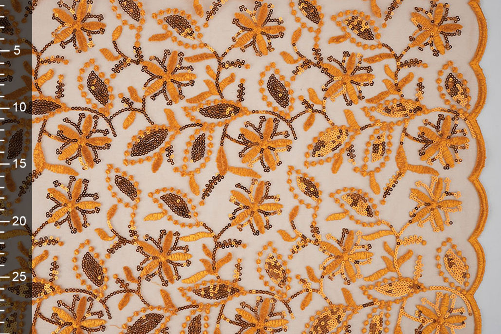 Mesh Embroidered Sequins Naomi Orange