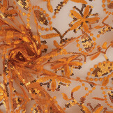 Netz Bestickt Pailletten Naomi Orange