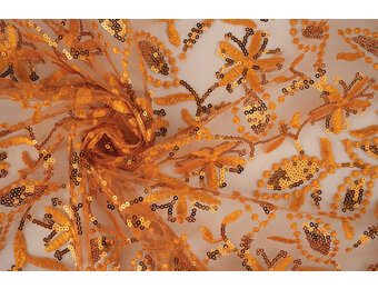 Mesh Embroidered Sequins Naomi Orange