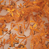 Mesh Embroidered Sequins Naomi Orange