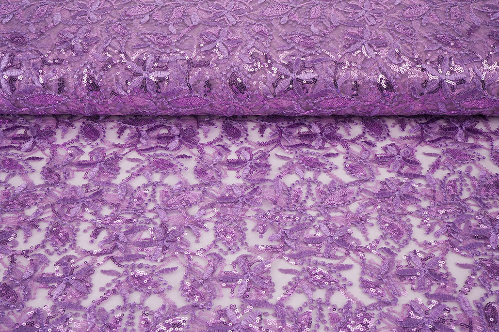 Mesh Embroidered Sequins Naomi Lilac Purple