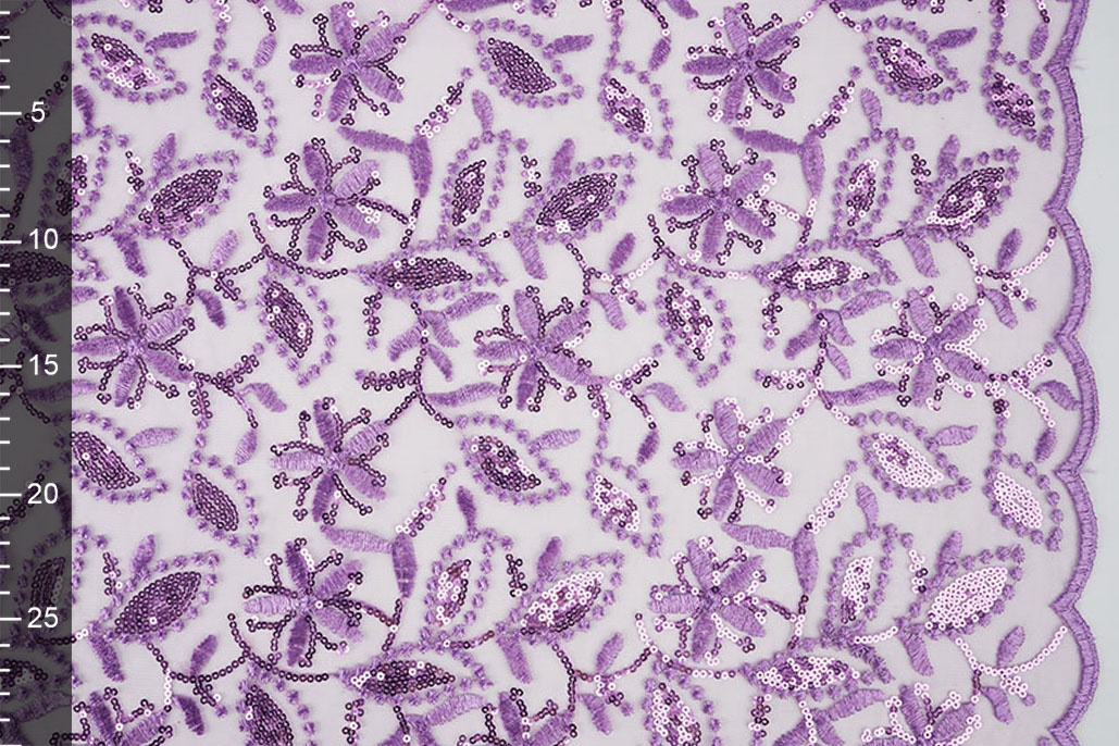 Mesh Embroidered Sequins Naomi Lilac Purple