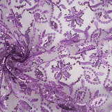 Mesh Geborduurd Pailletten Naomi Lila Paars