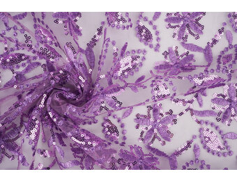 Mesh Embroidered Sequins Naomi Lilac Purple