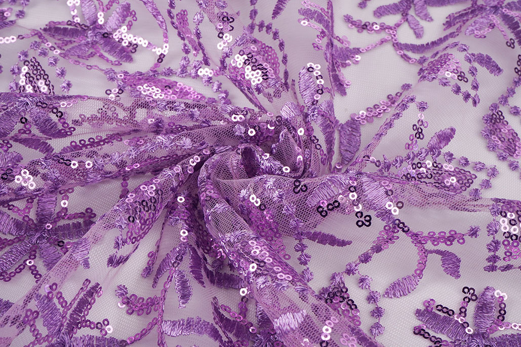 Mesh Embroidered Sequins Naomi Lilac Purple