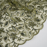 Mesh Embroidered Sequins Naomi Moss Green