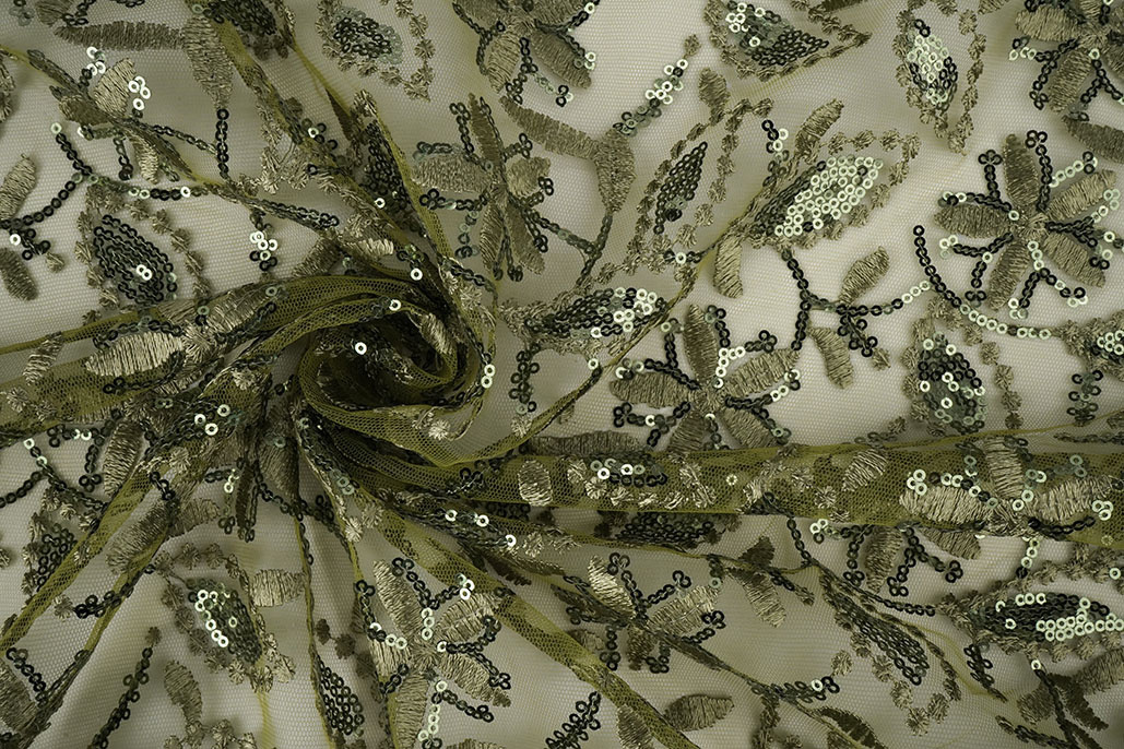 Mesh Geborduurd Pailletten Naomi Mosgroen