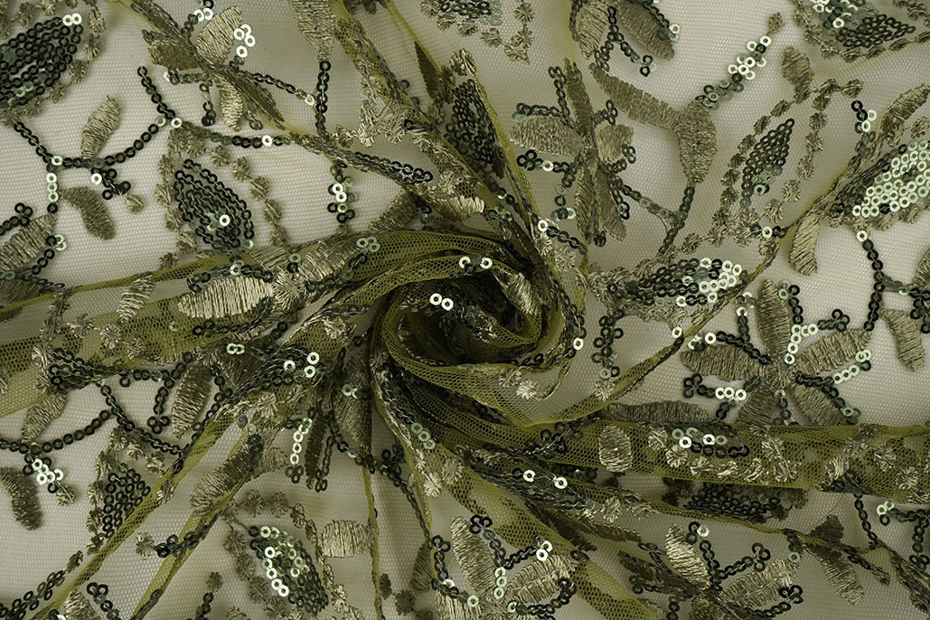 Mesh Geborduurd Pailletten Naomi Mosgroen