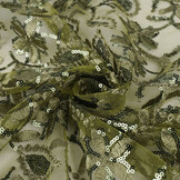 Mesh Embroidered Sequins Naomi Moss Green
