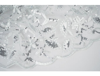 Mesh Embroidered Sequins Naomi White