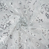Mesh Embroidered Sequins Naomi White