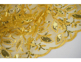 Mesh Embroidered Sequins Naomi Yellow