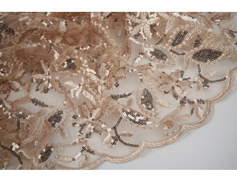Mesh Embroidered Sequins Naomi Beige