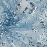 Mesh Embroidered Sequins Naomi Light Jeans Blue