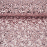 Mesh Geborduurd Pailletten Naomi Poeder Roze