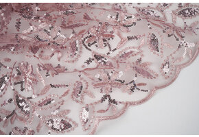 Mesh Embroidered Sequins Naomi Powder Pink