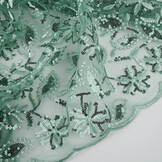 Netz Bestickt Pailletten Naomi Hell Altgrün