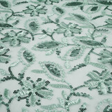Mesh Embroidered Sequins Naomi Light Old Green