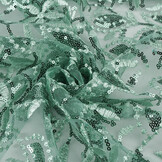 Mesh Embroidered Sequins Naomi Light Old Green