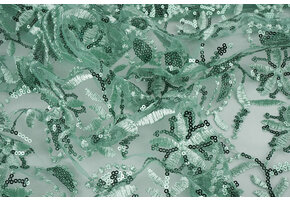 Mesh Embroidered Sequins Naomi Light Old Green