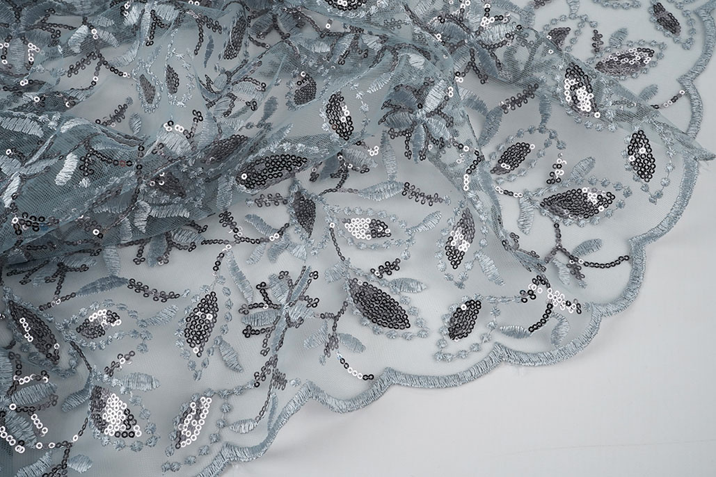 Mesh Embroidered Sequins Naomi Grey