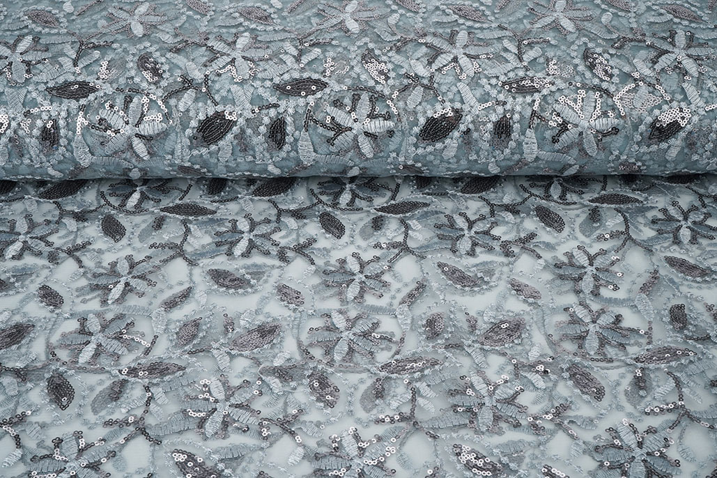 Mesh Embroidered Sequins Naomi Grey