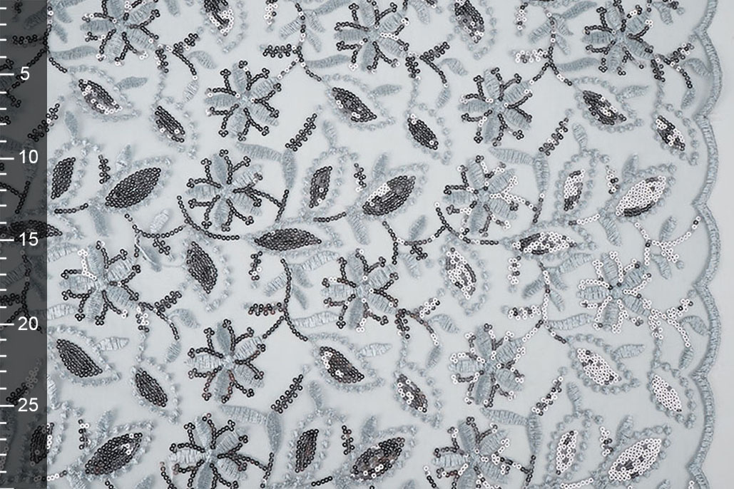 Mesh Embroidered Sequins Naomi Grey