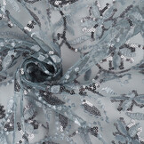 Mesh Geborduurd Pailletten Naomi Grijs