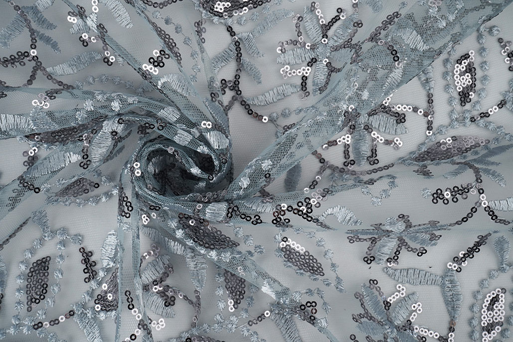 Mesh Embroidered Sequins Naomi Grey