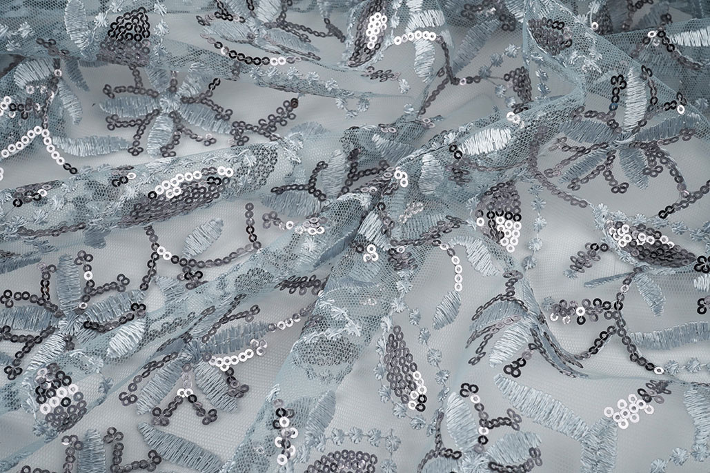 Mesh Embroidered Sequins Naomi Grey