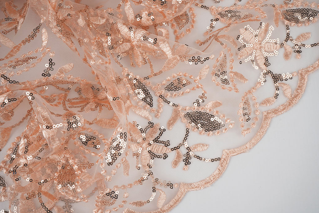 Mesh Embroidered Sequins Naomi Salmon