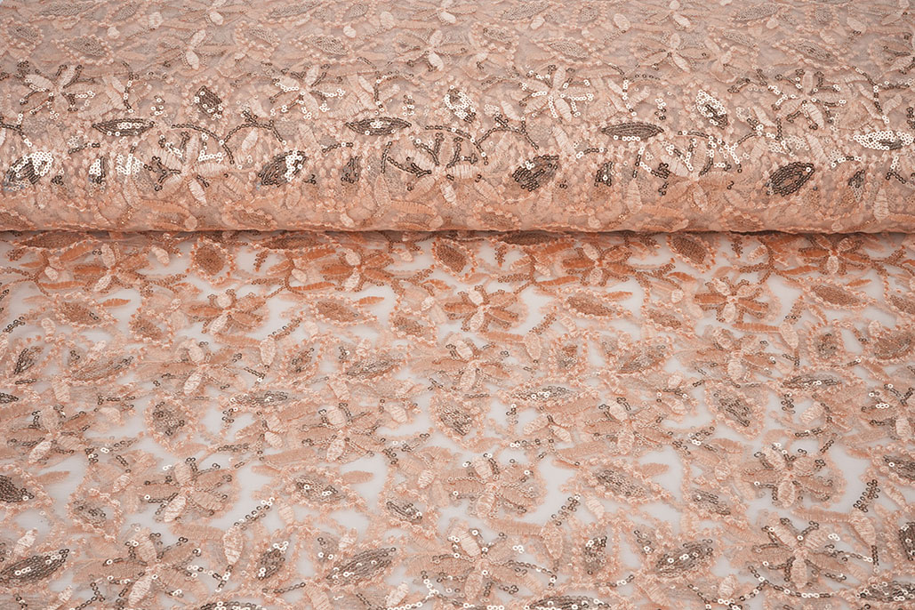 Mesh Embroidered Sequins Naomi Salmon