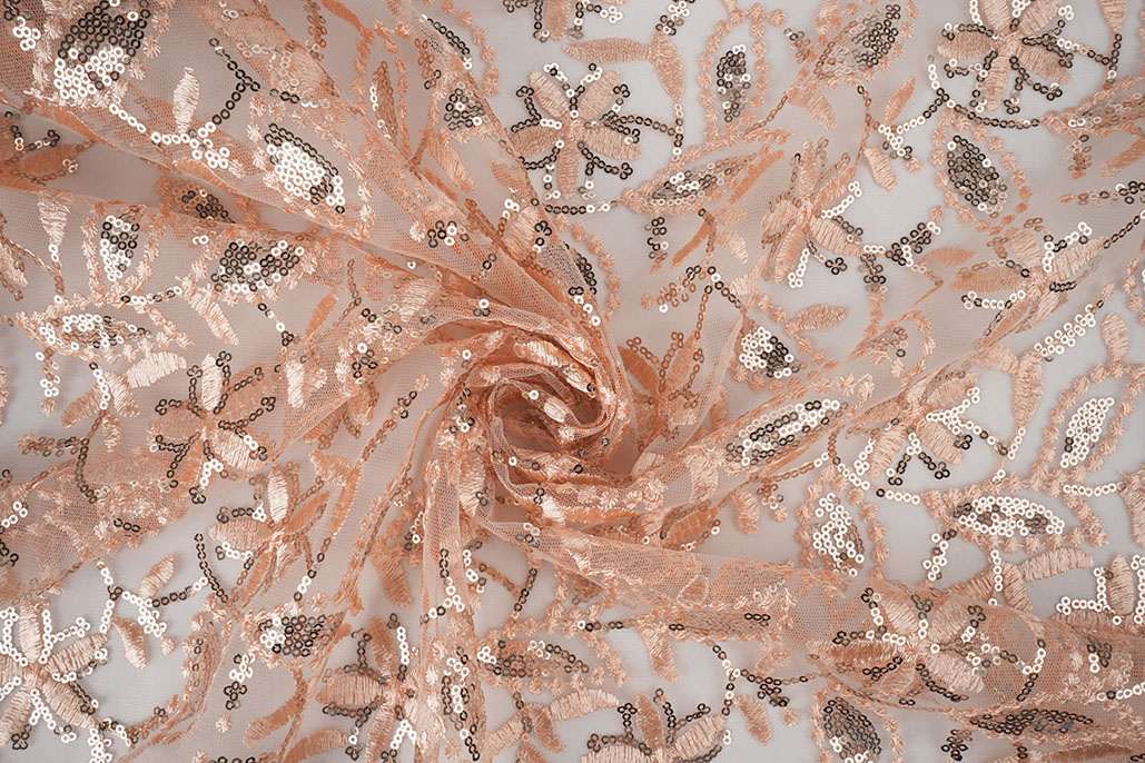 Mesh Embroidered Sequins Naomi Salmon