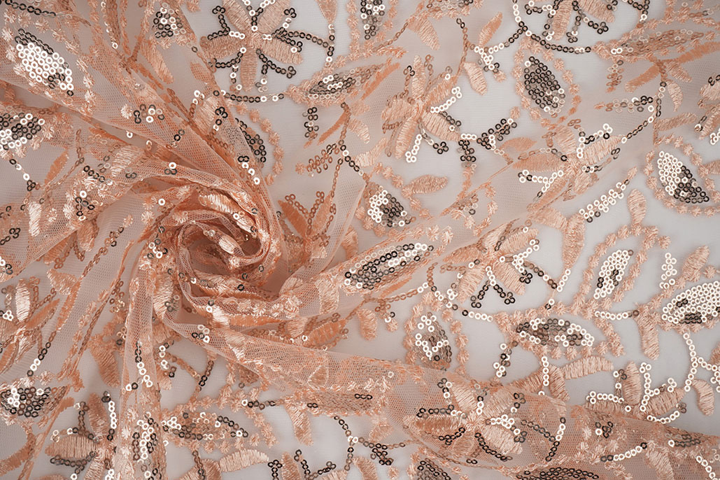 Mesh Embroidered Sequins Naomi Salmon
