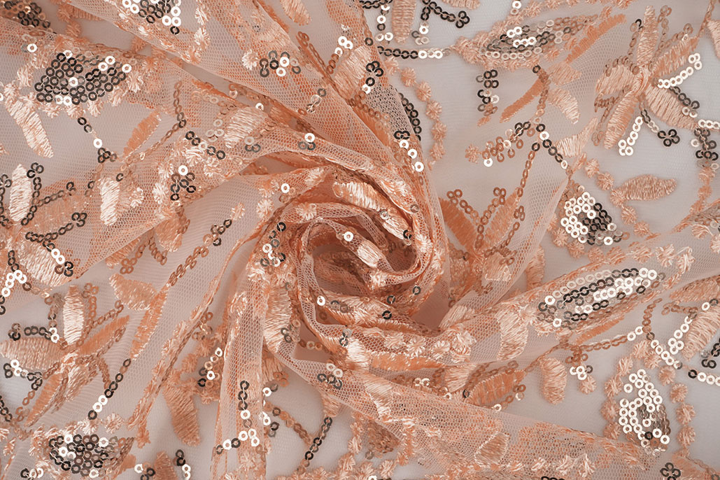 Mesh Embroidered Sequins Naomi Salmon