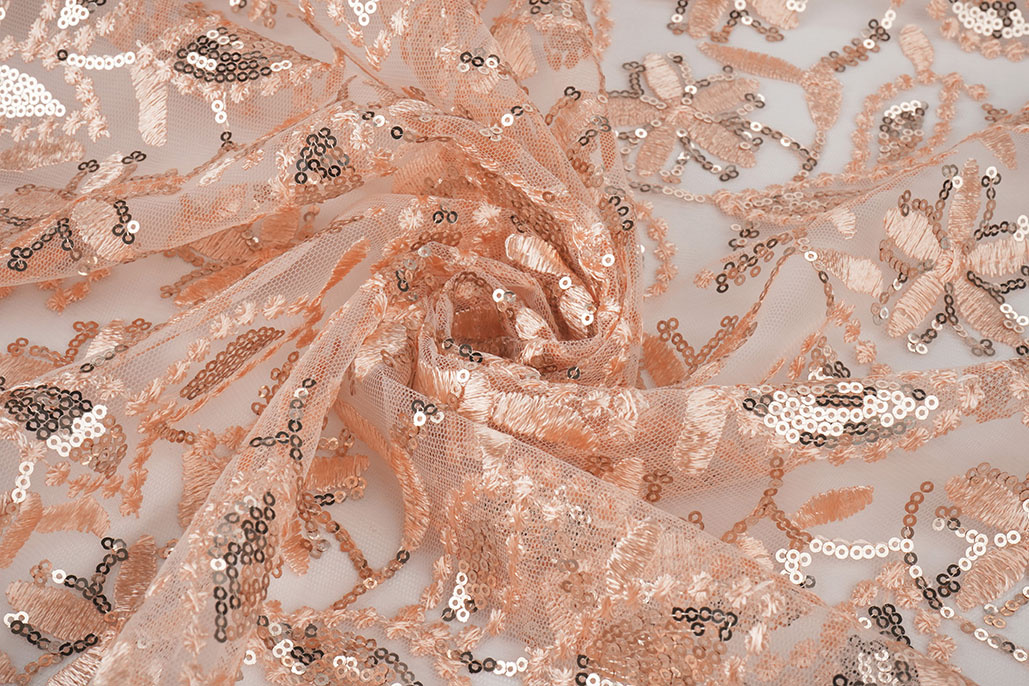 Mesh Embroidered Sequins Naomi Salmon