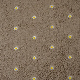 Teddy Stof Geborduurd Bloemen Camilla Taupe