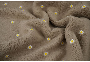 Curly Teddy Embroidered Camilla Taupe