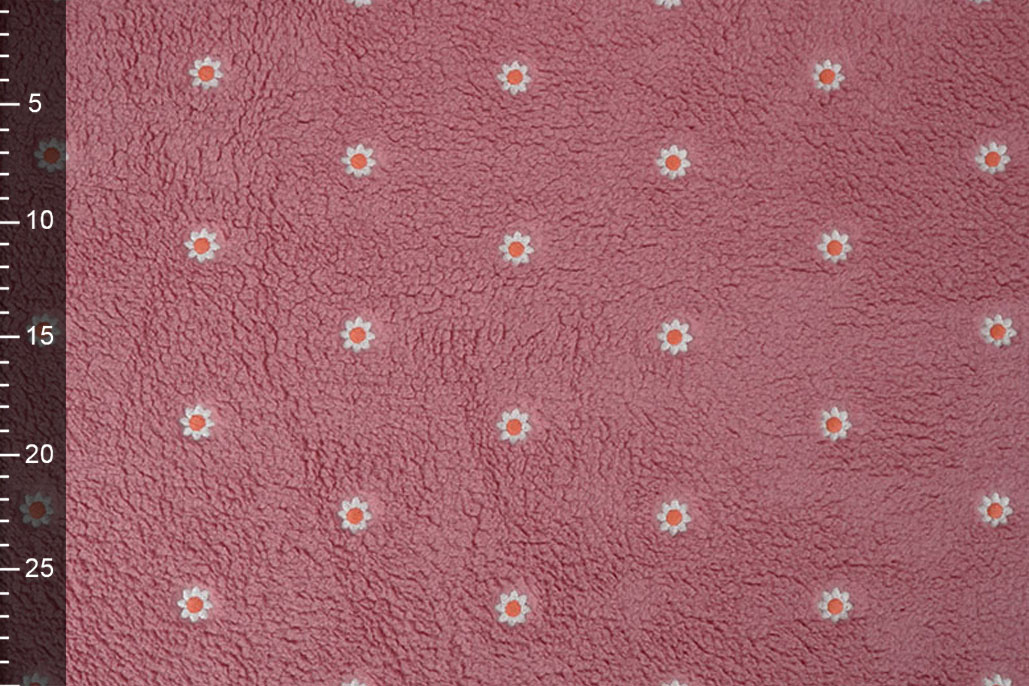 Teddystoff Bestickt Blumen Camilla Rosa